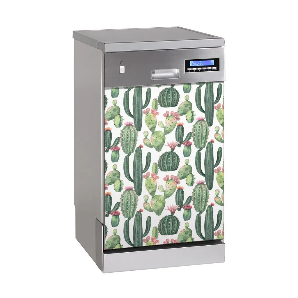 Dekorative Magnetmatte Küche Geschirrspüle 45x70 cm Magnet für Spülmaschine - Kakteen mit Dornen